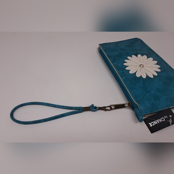 Vintage Wallet With Strap Purse Satchel Floral Flowers 80s 90s Transparent Back - Picture 8 of 10